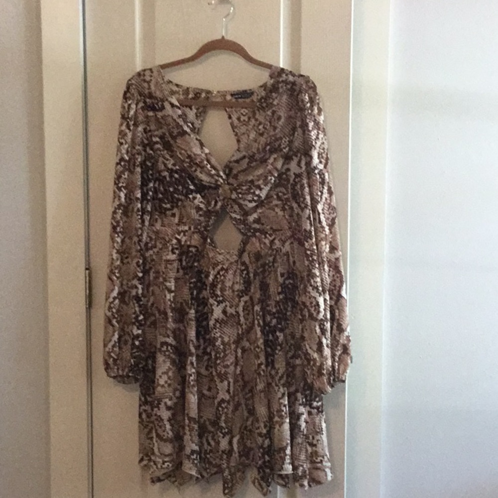 Shein snakeprint cutout dress